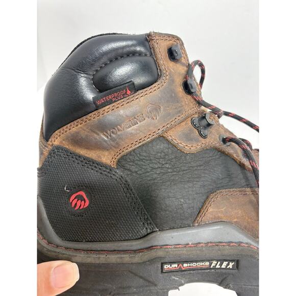 WOLVERINE RAIDER DURASHOCK Composite TOE BOOT Work WATERPROOF‎ SIZE 11 EW Brown main image 10